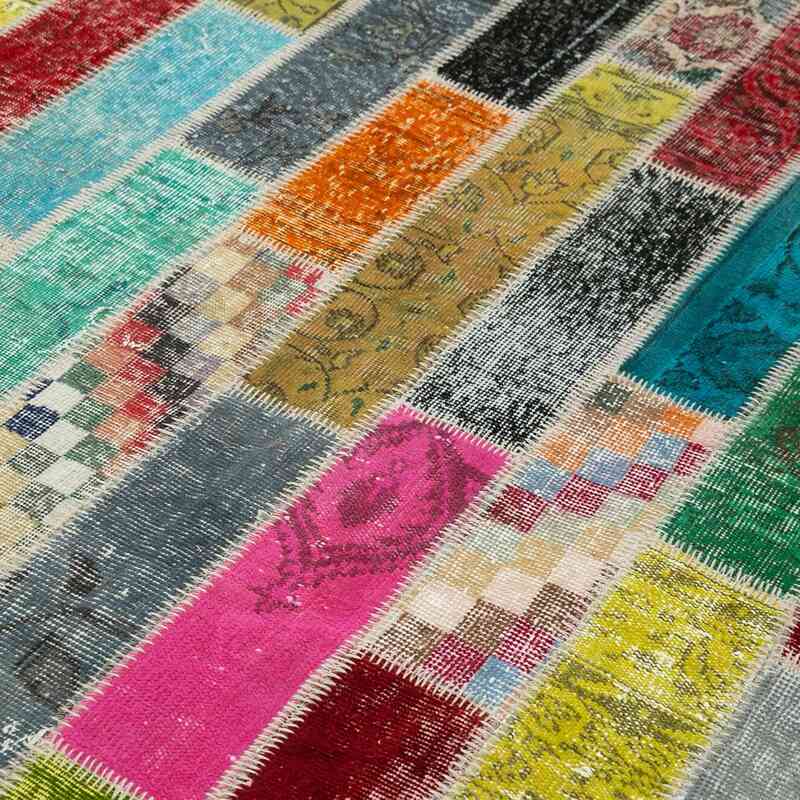 Multicolor Patchwork Hand-Knotted Turkish Rug - 5' 11" x 8'  (71" x 96") - K0051137