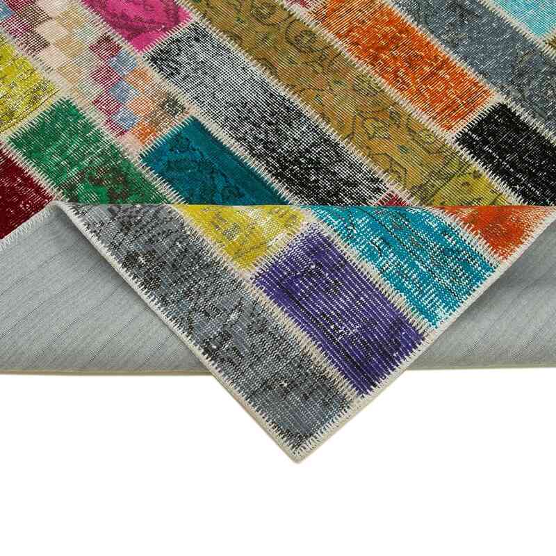 Multicolor Alfombra De Retazos Turca Sobre-teñida - 180 cm x 244 cm - K0051137