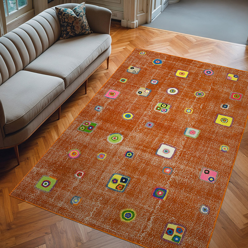 Alfombra De Retazos Turca Sobre-teñida - 193 cm x 300 cm - K0051139