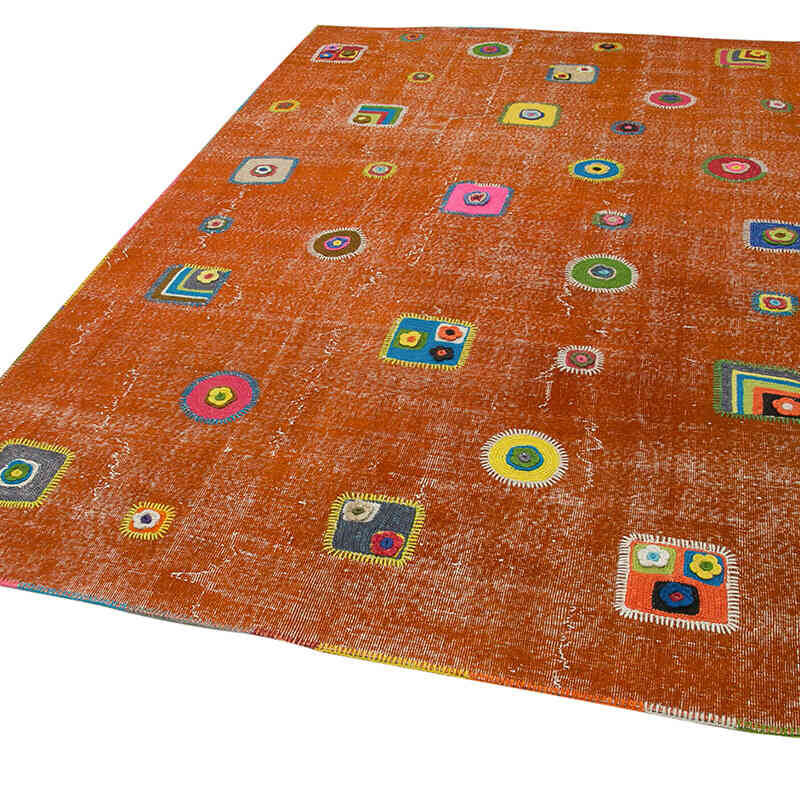 Alfombra De Retazos Turca Sobre-teñida - 193 cm x 301 cm - K0051140