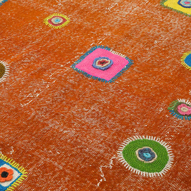 Alfombra De Retazos Turca Sobre-teñida - 193 cm x 301 cm - K0051140
