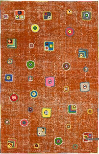Alfombra De Retazos Turca Sobre-teñida - 193 cm x 301 cm