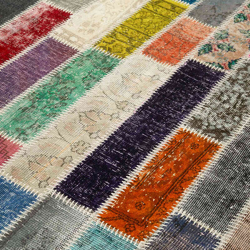 Multicolor Alfombra De Retazos Turca Sobre-teñida - 187 cm x 250 cm - K0051142