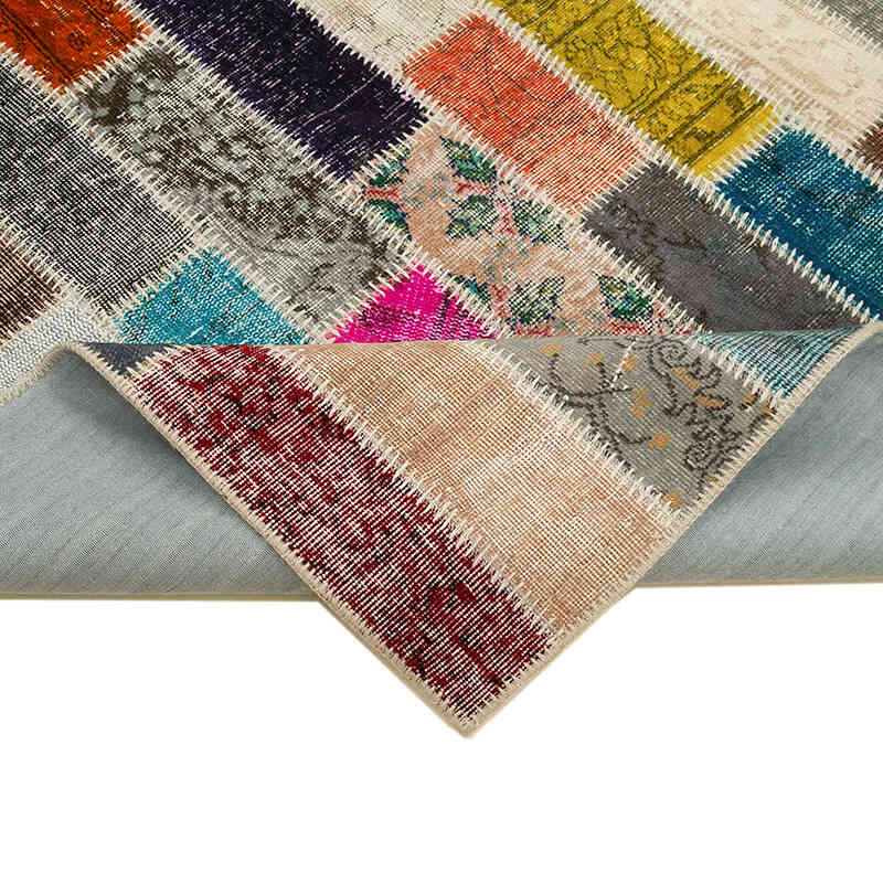 Multicolor Alfombra De Retazos Turca Sobre-teñida - 187 cm x 250 cm - K0051142