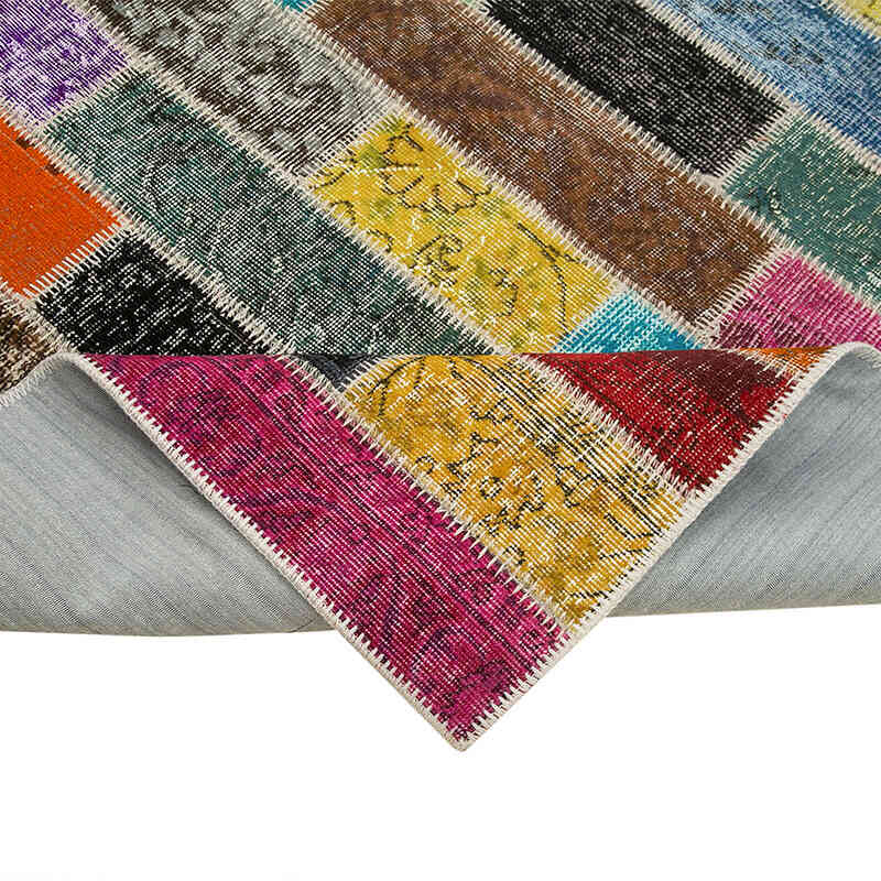 Multicolor Patchwork Hand-Knotted Turkish Rug - 6'  x 8' 1" (72" x 97") - K0051148