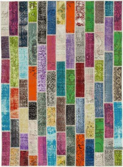 Çok Renkli Boyalı Patchwork Halı - 183 cm x 246 cm