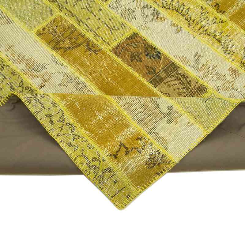 Sarı Boyalı Patchwork Halı - 248 cm x 305 cm - K0051152