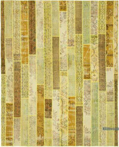 Amarillo Alfombra De Retazos Turca Sobre-teñida - 248 cm x 305 cm