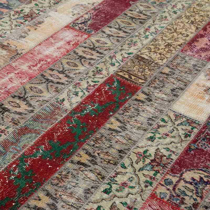 Multicolor Patchwork Hand-Knotted Turkish Rug - 6' 8" x 10'  (80" x 120") - K0051174