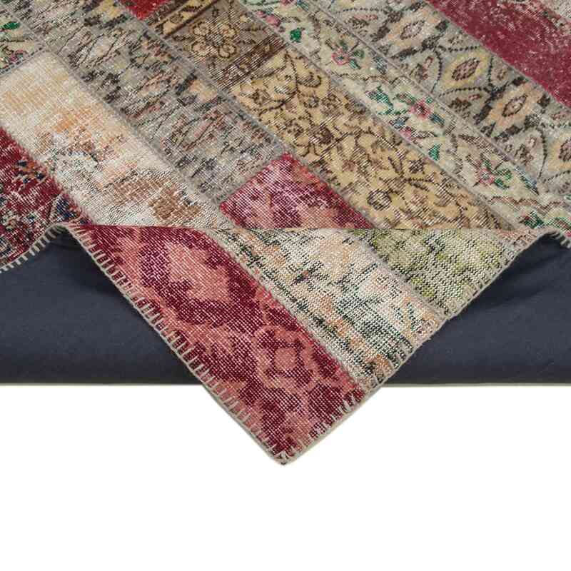 Multicolor Patchwork Hand-Knotted Turkish Rug - 6' 8" x 10'  (80" x 120") - K0051174
