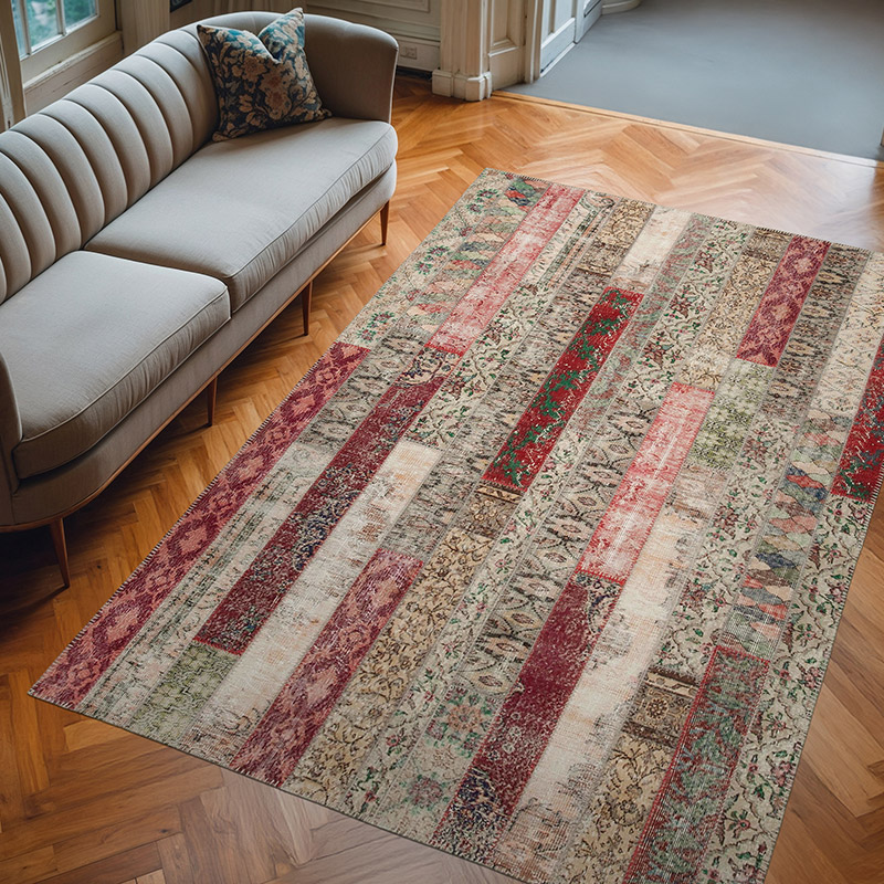 Multicolor Alfombra Turca de Retazos - 203 cm x 304 cm - K0051174