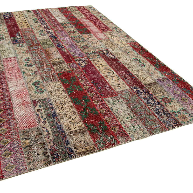 Multicolor, Rojo Alfombra Turca de Retazos - 203 cm x 305 cm - K0051185