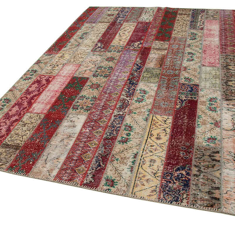 Multicolor, Rojo Alfombra Turca de Retazos - 203 cm x 305 cm - K0051185