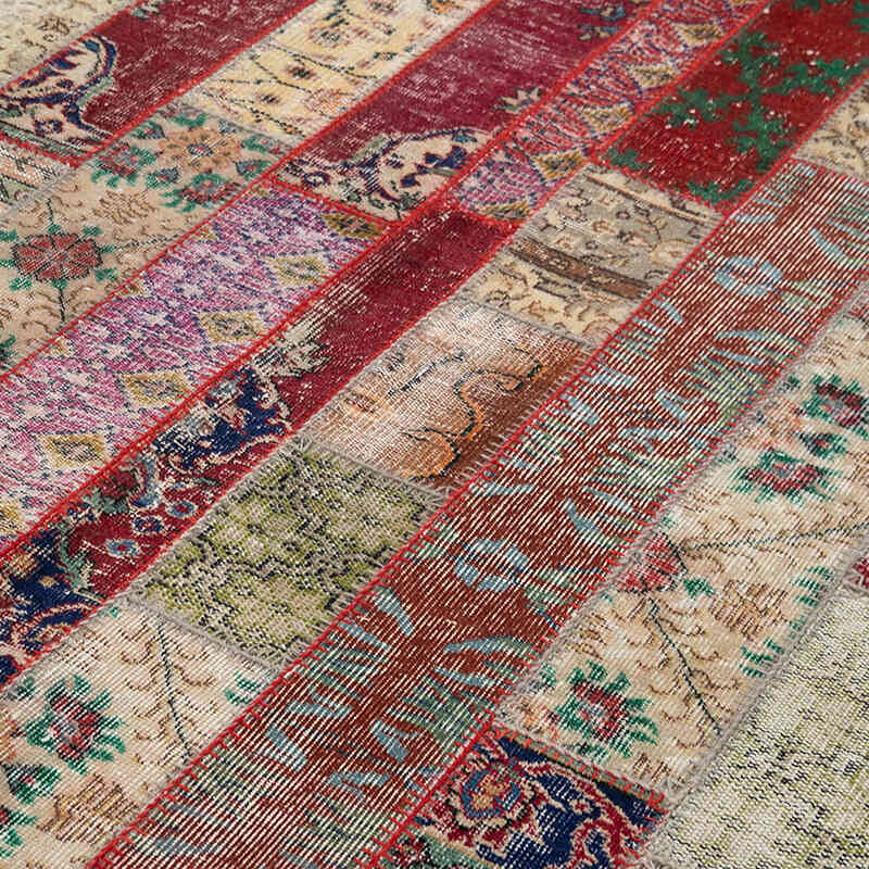 Multicolor, Rojo Alfombra Turca de Retazos - 203 cm x 305 cm - K0051185