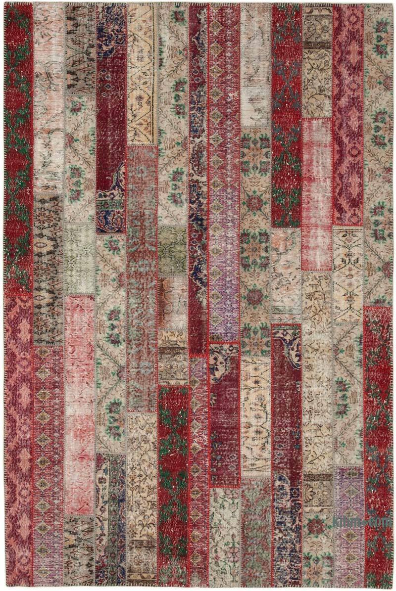 Multicolor, Rojo Alfombra Turca de Retazos - 203 cm x 305 cm - K0051185