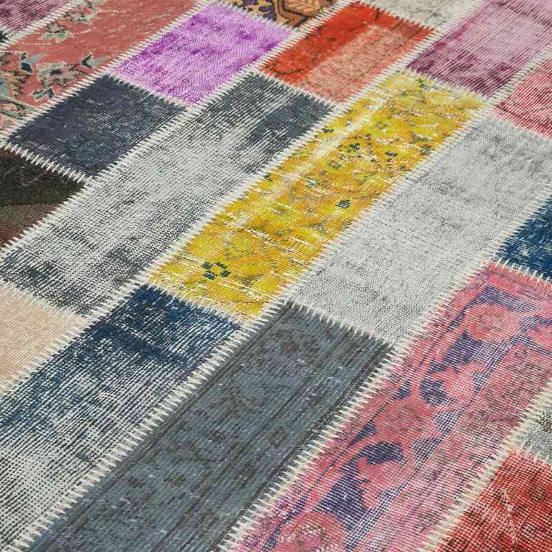 Multicolor Patchwork Hand-Knotted Turkish Rug - 6' 9" x 10'  (81" x 120") - K0051204