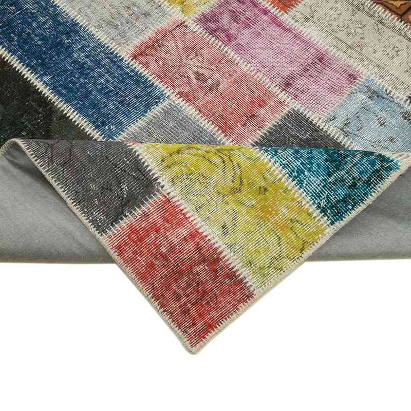 Multicolor Patchwork Hand-Knotted Turkish Rug - 6' 9" x 10'  (81" x 120") - K0051204