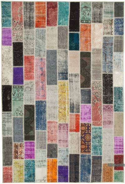 Multicolor Alfombra De Retazos Turca Sobre-teñida - 206 cm x 306 cm