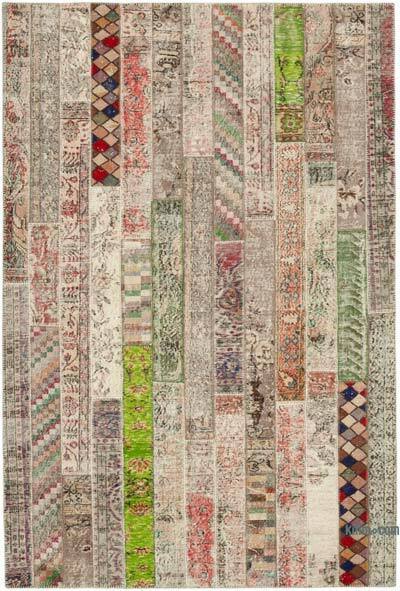 Multicolor, Beige Alfombra Turca de Retazos - 200 cm x 302 cm