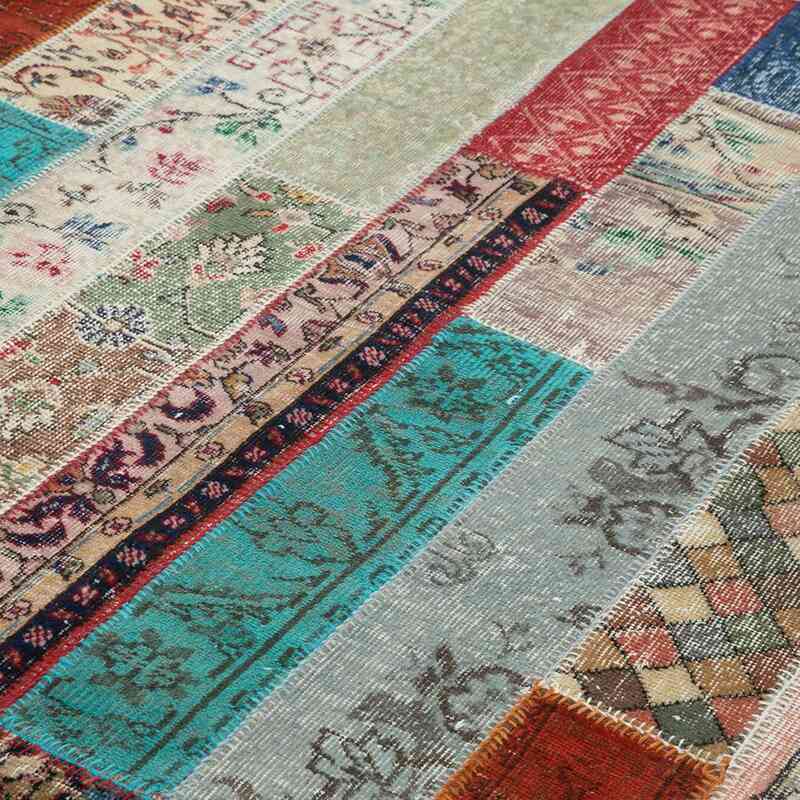 Multicolor Patchwork Hand-Knotted Turkish Rug - 6' 8" x 10'  (80" x 120") - K0051215