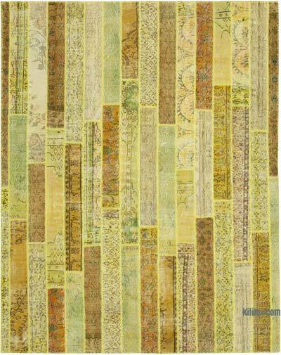 Amarillo Alfombra De Retazos Turca Sobre-teñida - 245 cm x 308 cm