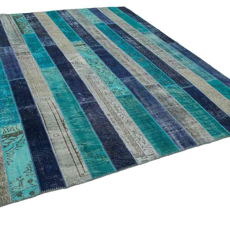 Multicolor Patchwork Hand-Knotted Turkish Rug - 8' 5" x 10'  (101" x 120") - K0051227