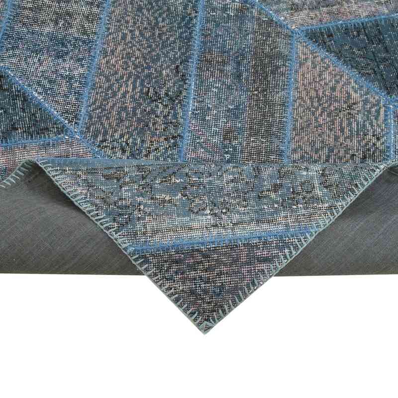 Blue Patchwork Hand-Knotted Turkish Rug - 6' 6" x 9' 10" (78" x 118") - K0051232