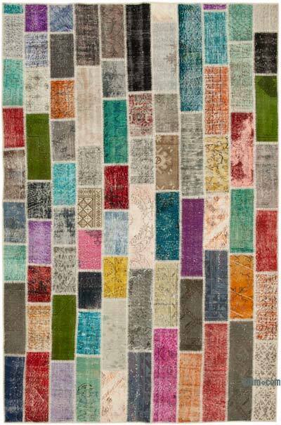 Çok Renkli Boyalı Patchwork Halı - 200 cm x 303 cm