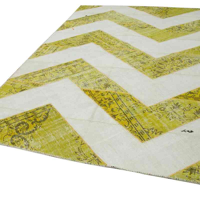 Patchwork Hand-Knotted Turkish Rug - 6' 7" x 10' 6" (79" x 126") - K0051252