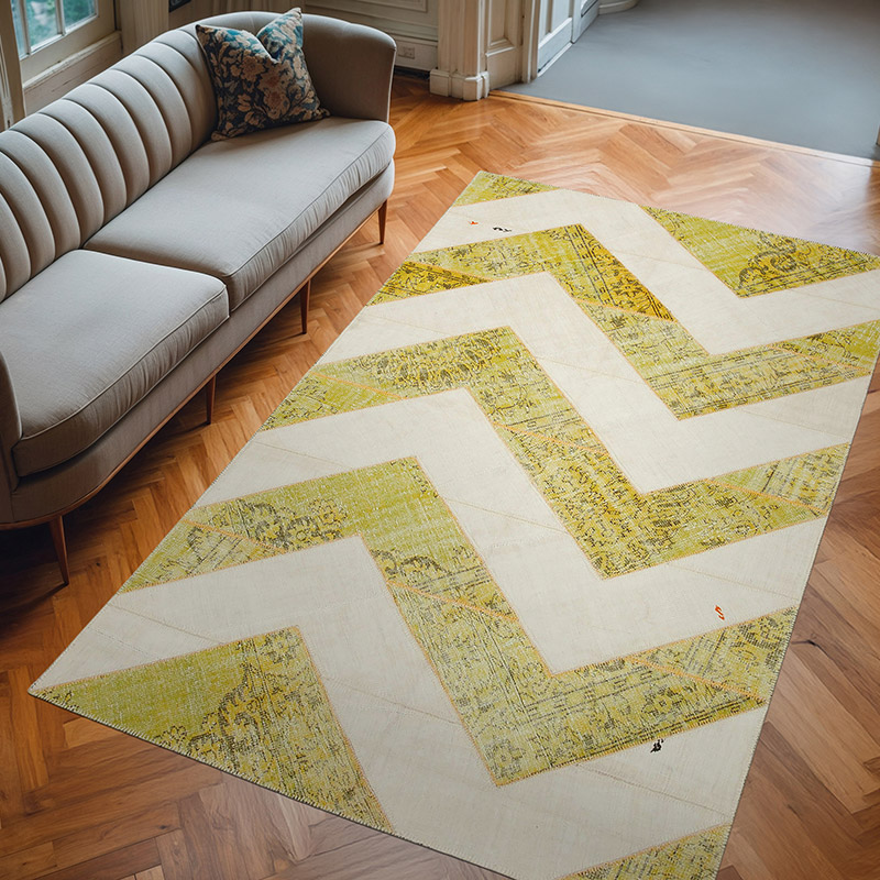 Alfombra De Retazos Turca Sobre-teñida - 200 cm x 320 cm - K0051252