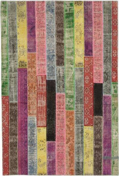 Multicolor Alfombra De Retazos Turca Sobre-teñida - 201 cm x 300 cm