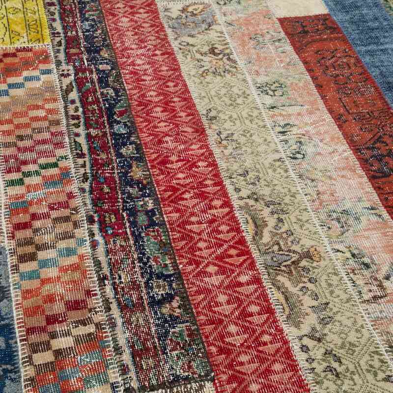 Multicolor Patchwork Hand-Knotted Turkish Rug - 6' 8" x 10' 1" (80" x 121") - K0051258