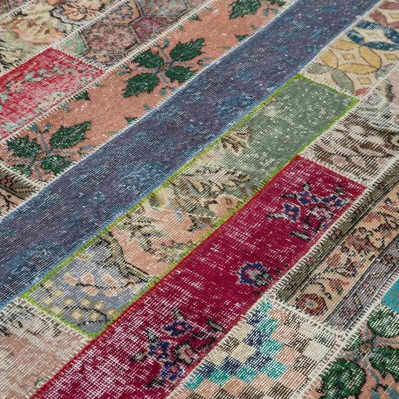 Multicolor Patchwork Hand-Knotted Turkish Rug - 6' 8" x 10'  (80" x 120") - K0051260