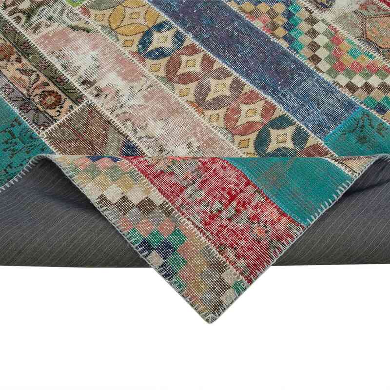 Multicolor Patchwork Hand-Knotted Turkish Rug - 6' 8" x 10'  (80" x 120") - K0051260