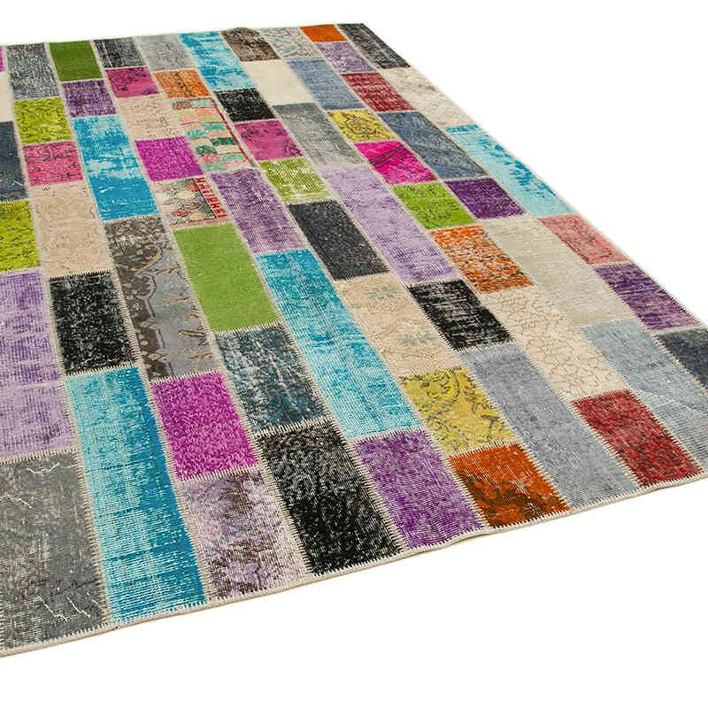 Çok Renkli Boyalı Patchwork Halı - 200 cm x 302 cm - K0051262