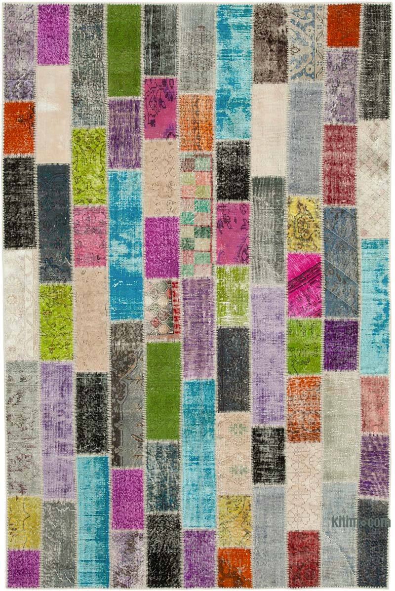 Çok Renkli Boyalı Patchwork Halı - 200 cm x 302 cm - K0051262