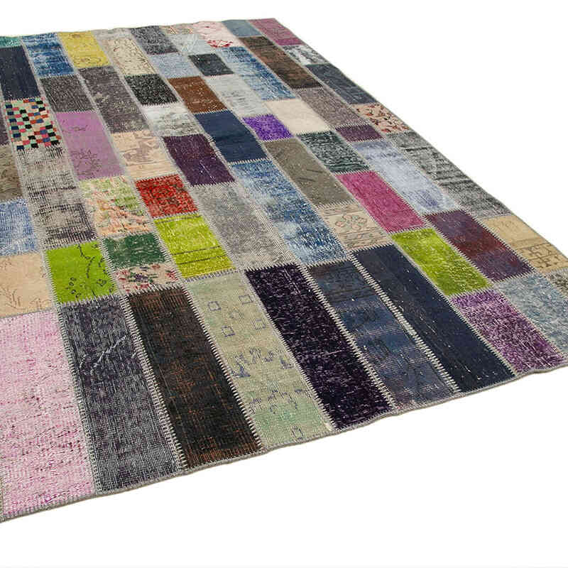 Çok Renkli Patchwork El Dokuma Halı - 204 cm x 304 cm - K0051276