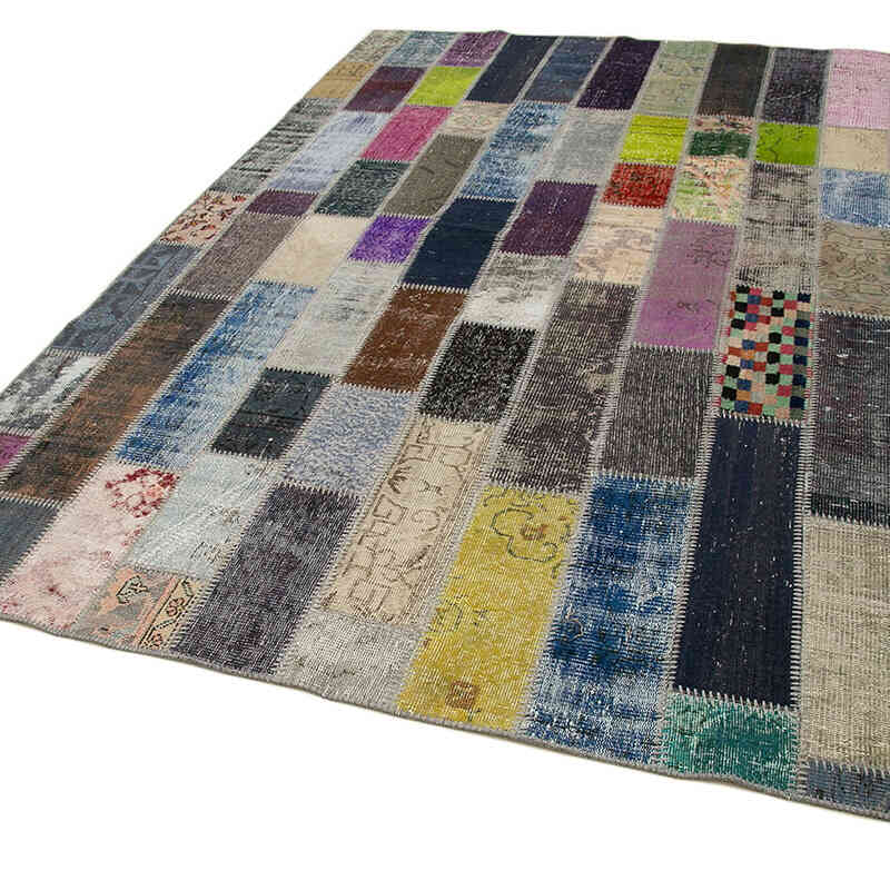 Çok Renkli Patchwork El Dokuma Halı - 204 cm x 304 cm - K0051276