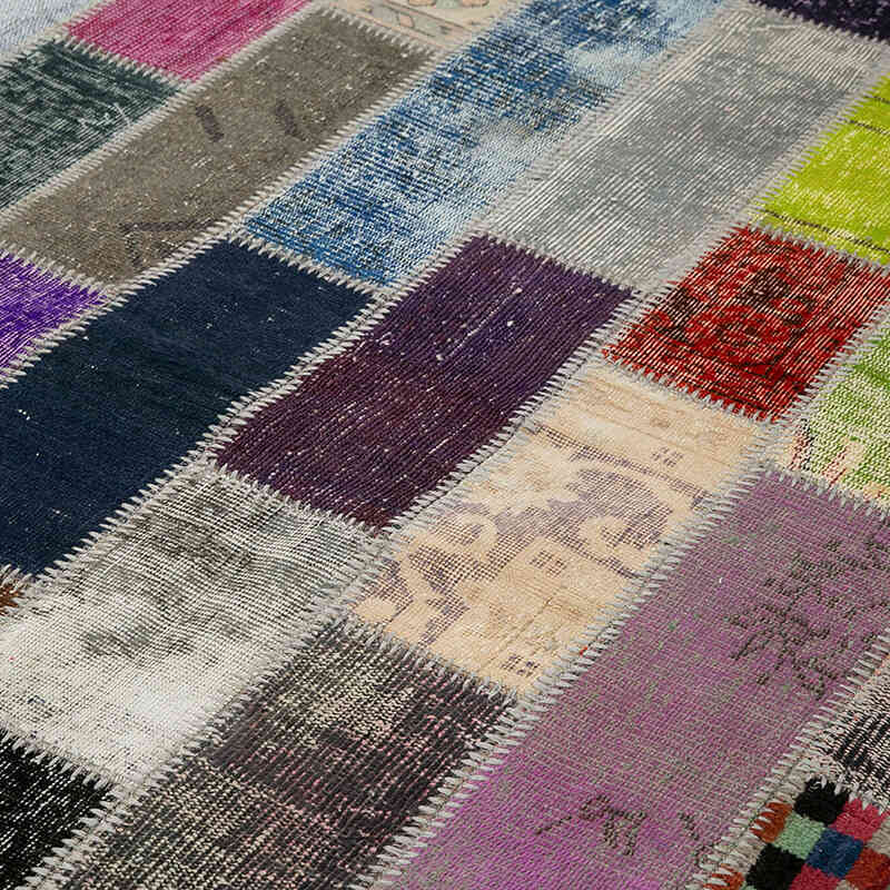 Çok Renkli Patchwork El Dokuma Halı - 204 cm x 304 cm - K0051276