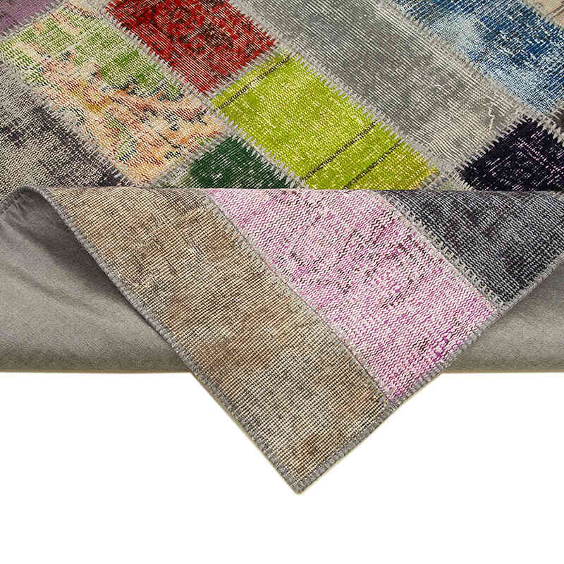 Çok Renkli Patchwork El Dokuma Halı - 204 cm x 304 cm - K0051276