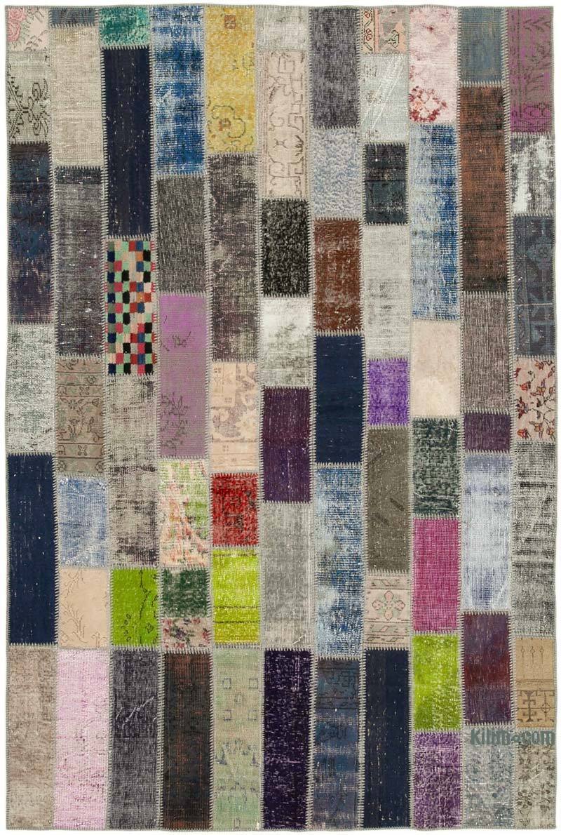 Çok Renkli Patchwork El Dokuma Halı - 204 cm x 304 cm - K0051276