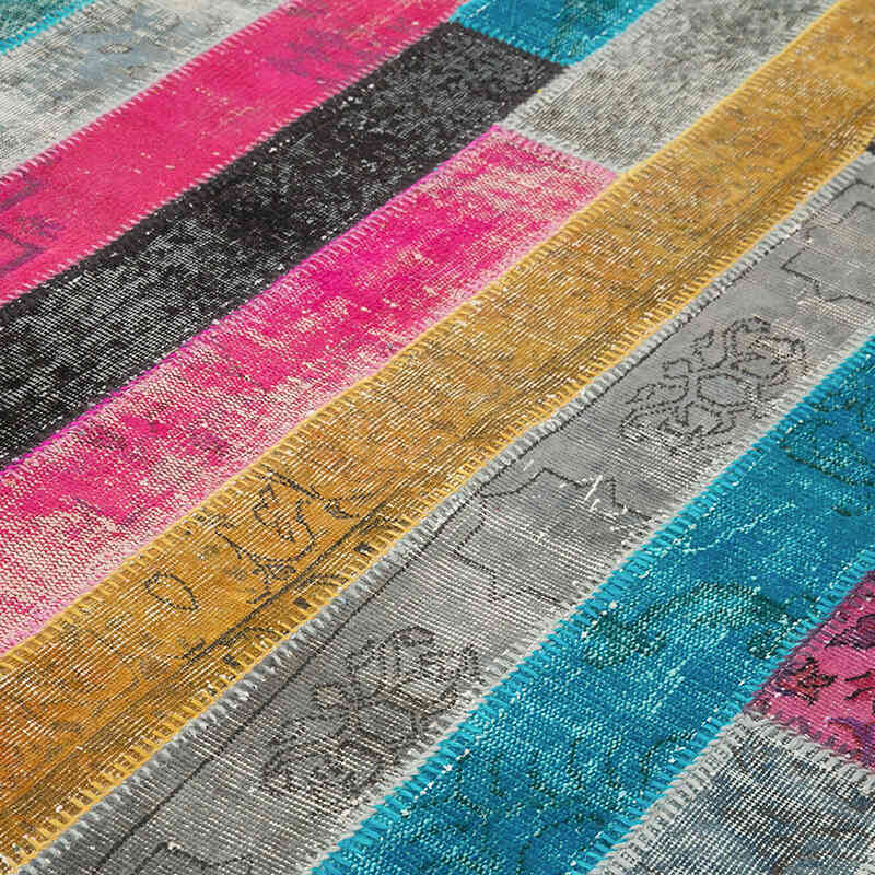 Multicolor Alfombra De Retazos Turca Sobre-teñida - 200 cm x 300 cm - K0051291