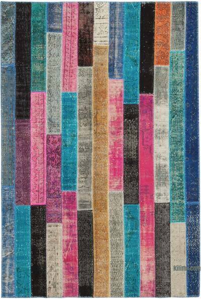 Çok Renkli Boyalı Patchwork Halı - 200 cm x 300 cm