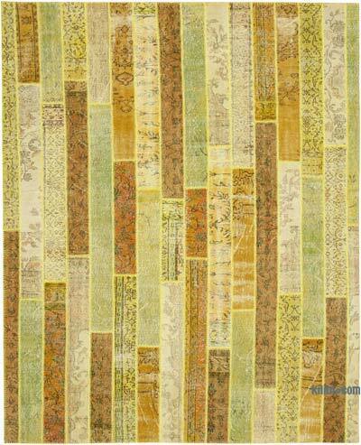 Amarillo Alfombra De Retazos Turca Sobre-teñida - 248 cm x 305 cm