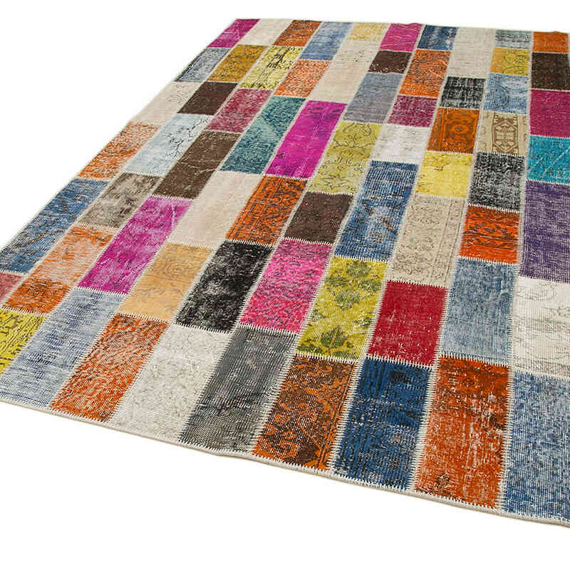 Çok Renkli Boyalı Patchwork Halı - 203 cm x 300 cm - K0051302