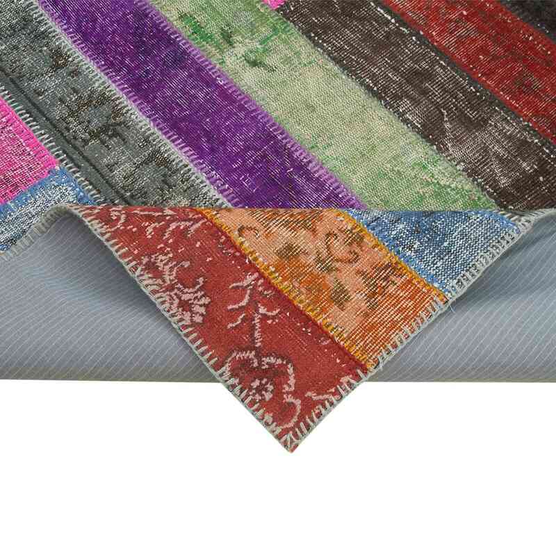Multicolor Patchwork Hand-Knotted Turkish Rug - 6' 9" x 9' 11" (81" x 119") - K0051304
