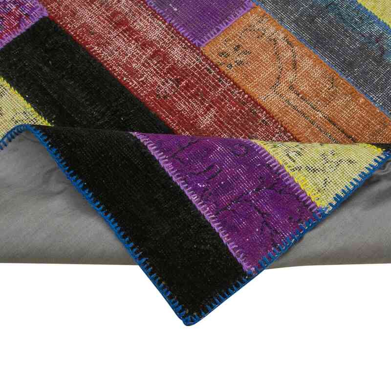 Multicolor Patchwork Hand-Knotted Turkish Rug - 8' 1" x 9' 8" (97" x 116") - K0051315