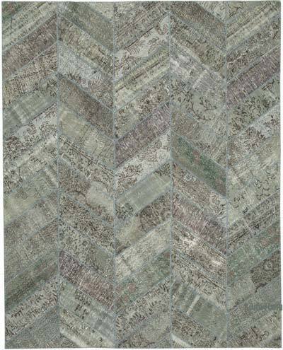 Gri Boyalı Patchwork Halı - 248 cm x 308 cm