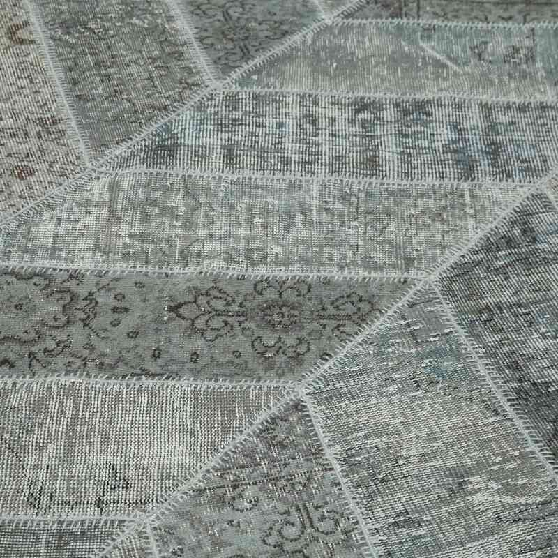 Grey Patchwork Hand-Knotted Turkish Rug - 8'  x 10' 2" (96" x 122") - K0051321