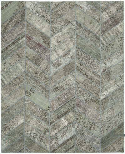 Gri Boyalı Patchwork Halı - 247 cm x 308 cm